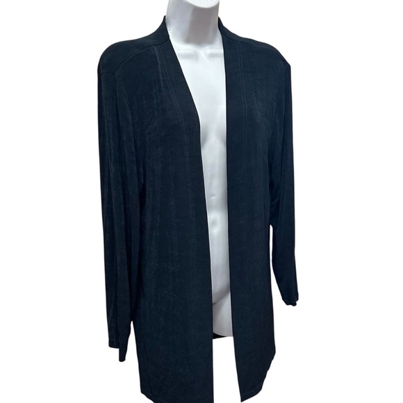 Amanda Sweaters - Amanda slinky acetate liquid cardigan women’s large black open front